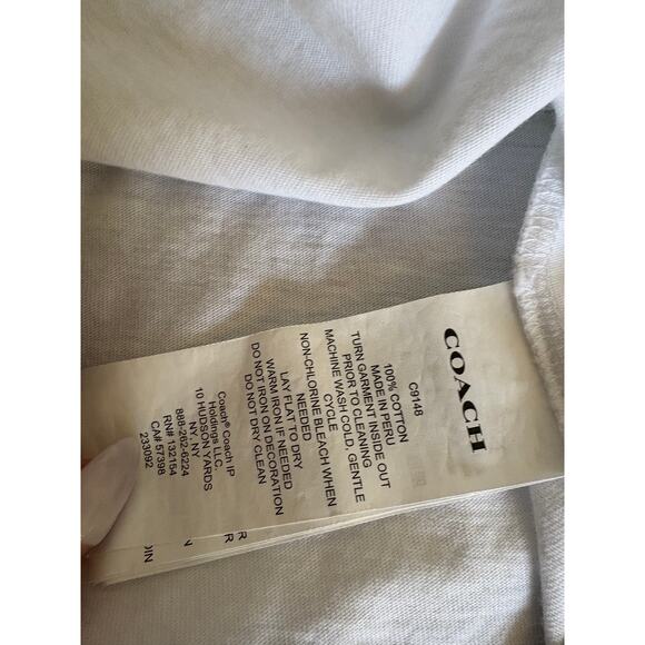 Coach White Cotton Tee with Signature Tan Pocket – Men’s Size XL - Picture 5 of 6